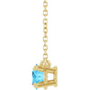 14 Karat Yellow Gold Natural Aquamarine Necklace 18 Inch, 7x5mm - $882