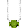 Sterling Silver Natural Peridot 18" Necklace