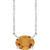 Sterling Silver Natural Citrine Necklace 18 Inch, 8x6mm - $203
