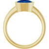 14K Yellow Lab-Grown Blue Sapphire Ring