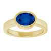 14K Yellow Lab-Grown Blue Sapphire Ring