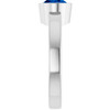 Sterling Silver Lab-Grown Blue Sapphire Ring