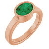 14K Rose Lab-Grown Emerald Ring
