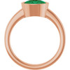 14K Rose Lab-Grown Emerald Ring