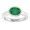 Sterling Silver Lab-Grown Emerald Ring