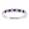 14K White Natural Amethyst Stackable Ring
