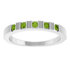 Platinum Natural Peridot Stackable Ring