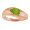 14K Rose Natural Peridot Ring