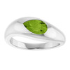 Platinum Natural Peridot Ring