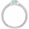 Sterling Silver Natural Ethiopian Opal & .03 CTW Natural Diamond Rope Ring