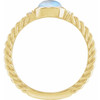 14K Yellow Natural Rainbow Moonstone & .03 CTW Natural Diamond Cabochon Ring