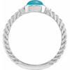 Sterling Silver Natural Turquoise & .03 CTW Natural Diamond Cabochon Ring