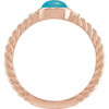 14K Rose Natural Turquoise & .03 CTW Natural Diamond Cabochon Ring