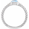 Sterling Silver Natural Rainbow Moonstone & .03 CTW Natural Diamond Cabochon Ring