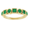 14K Yellow Lab-Grown Emerald Stackable Ring