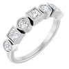 14K White Natural White Sapphire Stackable Ring