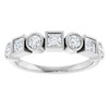 14K White Natural White Sapphire Stackable Ring