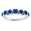 Platinum Lab-Grown Blue Sapphire Stackable Ring