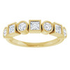 14K Yellow Natural White Sapphire Stackable Ring