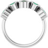 14K White Lab-Grown Emerald Ring