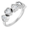 Platinum Natural White Sapphire Ring