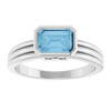 Platinum Natural Sky Blue Topaz Ring