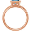 14K Rose Natural Sky Blue Topaz Ring