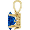 14 Karat Yellow Gold Lab Grown Blue Sapphire Gemstone Pendant | $1,090