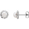 Sterling Silver Cultured White Gold Freshwater Pearl Rope Earrings |$233