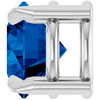 14 Karat White Gold 6 mm Lab Grown Blue Sapphire Gemstone Pendant | $607