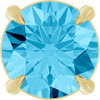 14 Karat Yellow Gold 6 mm Natural Aquamarine Gemstone Pendant | $818
