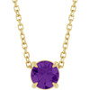 14K Yellow 5 mm Natural Amethyst 16-18" Necklace