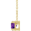 14 Karat Yellow Gold Natural Amethyst Necklace 5mm, 16-18 Inch - $565