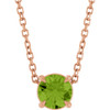 14K Rose 5 mm Natural Peridot 16-18" Necklace