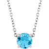 Platinum Natural Aquamarine Necklace 5mm, 16-18 Inch - $1,062