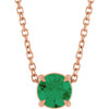14 Karat Rose Gold Natural Emerald Necklace 5mm, 16-18 Inch - $2,286