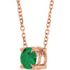 14 Karat Rose Gold Natural Emerald Necklace 5mm, 16-18 Inch - $2,286