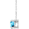 14 Karat White Gold Natural Aquamarine Necklace 6mm, 16-18 Inch - $1,012