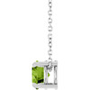 Platinum 6 mm Natural Peridot 16-18" Necklace