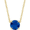 14K Yellow 6 mm Natural Blue Sapphire 16-18" Necklace