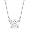 14K White 6 mm Natural White Sapphire 16-18" Necklace
