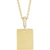 14K Yellow .02 CTW Natural Diamond Engravable 16-18" Necklace 
