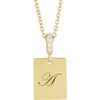 14K Yellow .02 CTW Natural Diamond Engravable 16-18" Necklace 