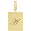 14K Yellow .02 CTW Natural Diamond Engravable Pendant