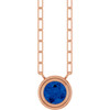14 Karat Rose Gold Lab Grown Blue Sapphire Necklace 18 Inch, 5mm - $1,149