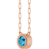 14 Karat Rose Gold Natural Blue Zircon Necklace 18 Inch, 5mm - $1,147