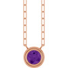 14 Karat Rose Gold Natural Amethyst Necklace 18 Inch, 5mm - $1,080
