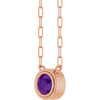 14K Rose Natural Amethyst 18" Necklace