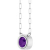 Sterling Silver Natural Amethyst Necklace 18 Inch, 5mm - $181