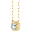 14K Yellow Natural White Sapphire 18" Necklace